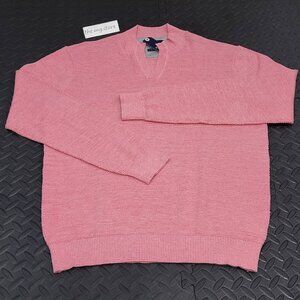 Johnnie O Sweater Red Pink Belmore Confetti Knit V Neck Sweatshirt Men's Sz L
